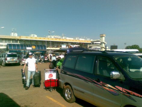 Landing at Entebbe Airport
